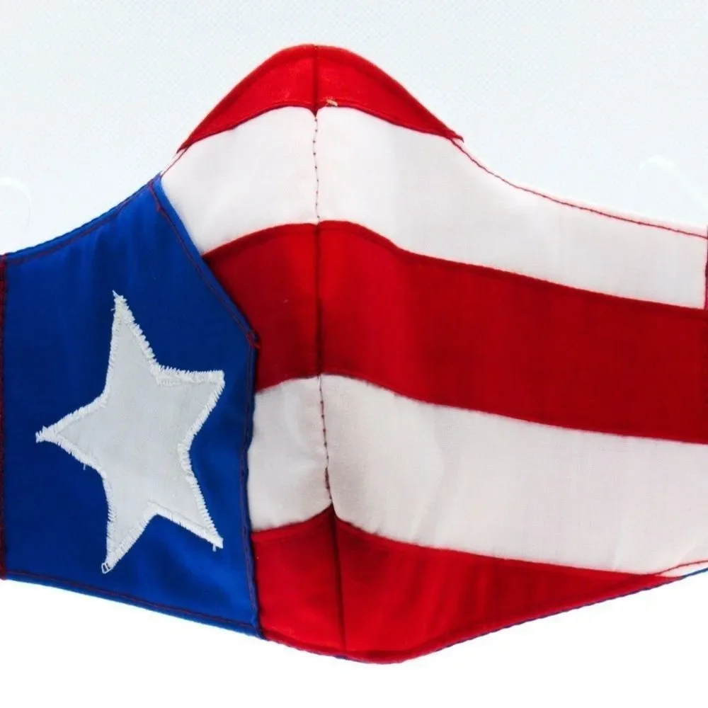 Handmade Puerto Rican Flag Face Protection Mask - Picture 1 of 8